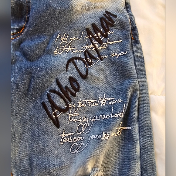 XWAY Jeans Teen 13/14 Skinny Ankle Stitched Distressed Stretch Denim 25x25.5 - Picture 14 of 14